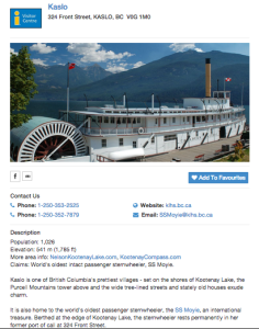 Kaslo - Stay Connected page
